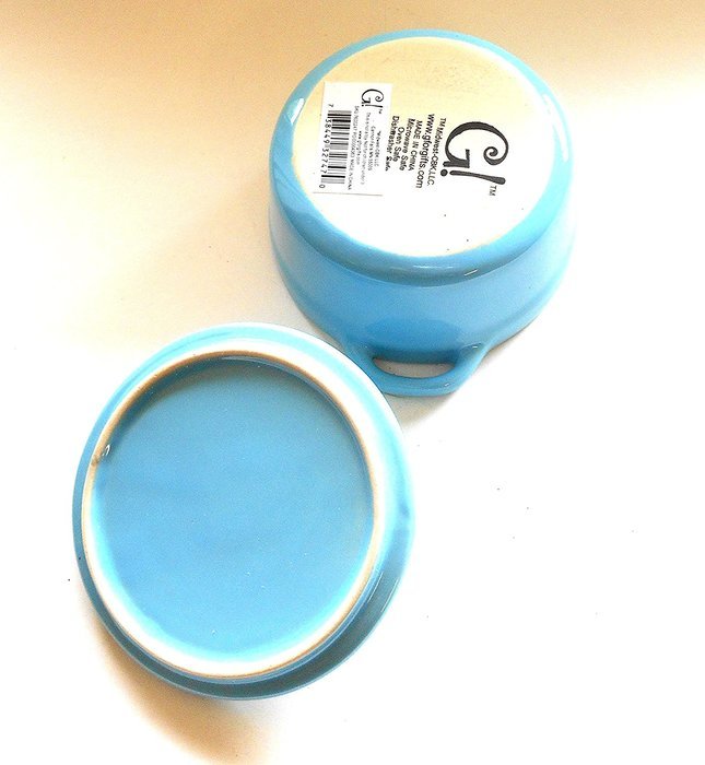 Mini Blue Stoneware Lidded Crock One Piece with Lid N5