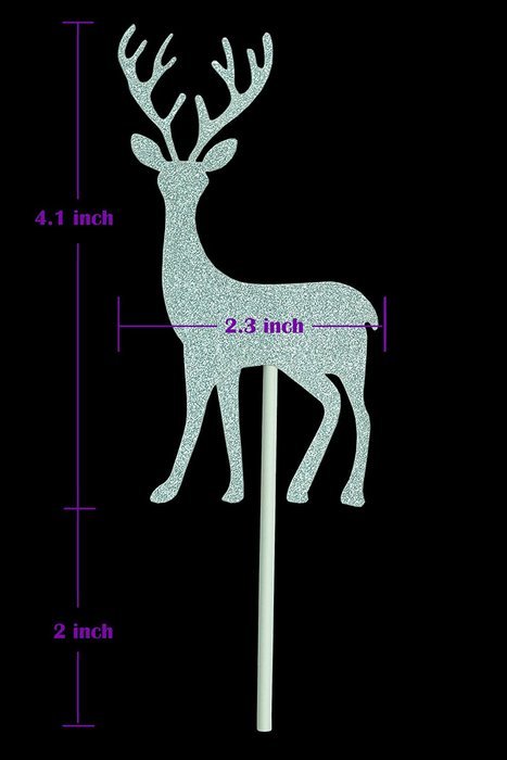 BeBeFun Cupcake Decorative Toppers Glitter Gold Toppers Deers Shape Cupcake Decorating Tools for Wedding Birthday... N2