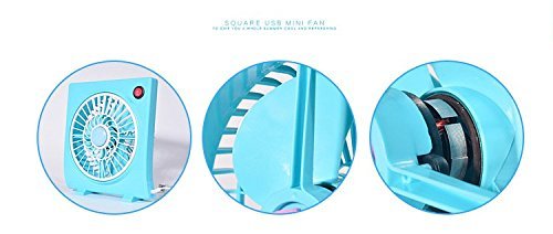 Summer Table USB Mini Fan For Home Office With 3 Rotary Vanes Desktop Electric Square Silent Rotate the Page Fan... N6
