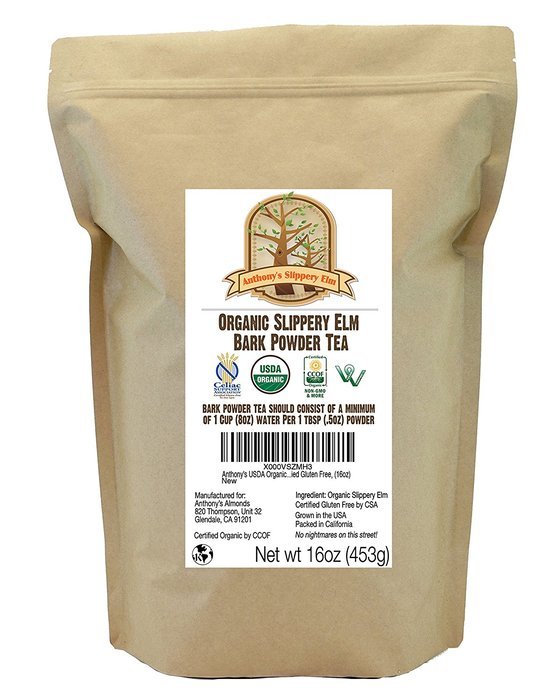 Organic Slippery Elm Bark Powder (1lb) by Anthony's, Certified Gluten Free, (16oz) N2