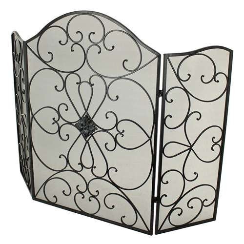 Aspire Monty Metal Fire Screen, Black