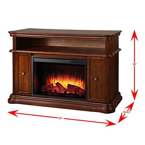 Pleasant Hearth Melton Media Fireplace in Mahogany Finish N6