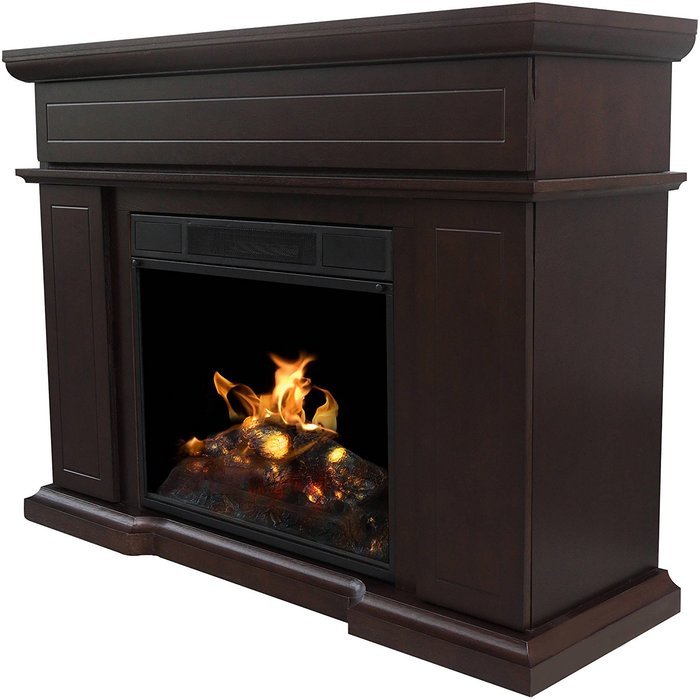 Dark Chololate Decor Flame Yellowstone 46" Mantle Media Fireplace For Up To 55" TV N4