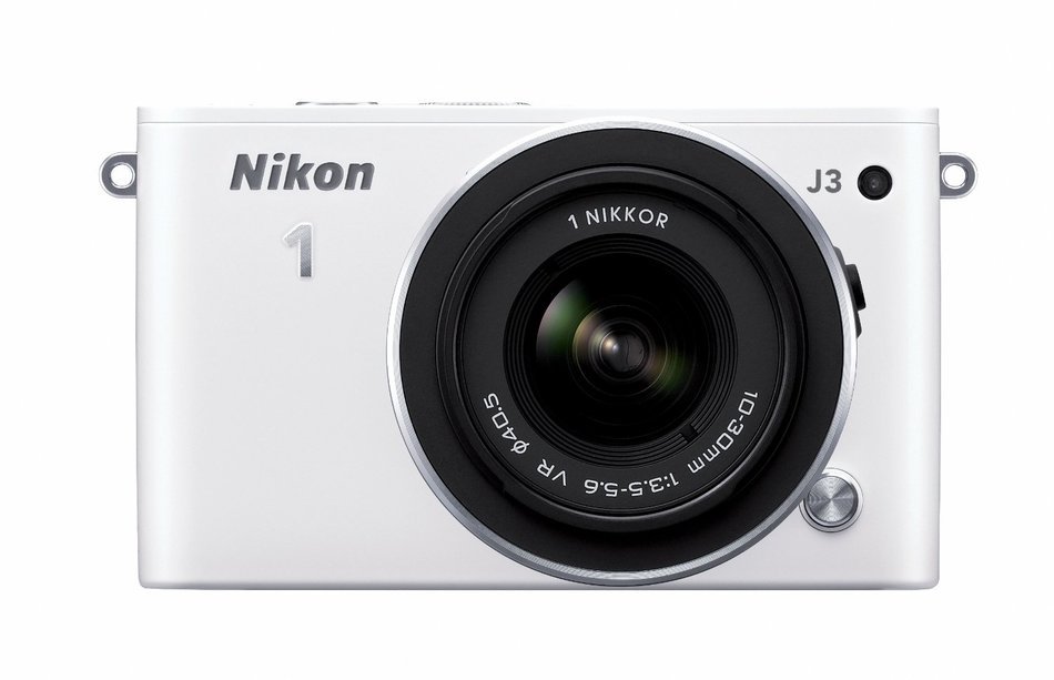 Nikon 1 J3 14.2 MP HD Digital Camera System with 10-30mm VR and 30-110mm VR 1 NIKKOR Lenses (White) N2