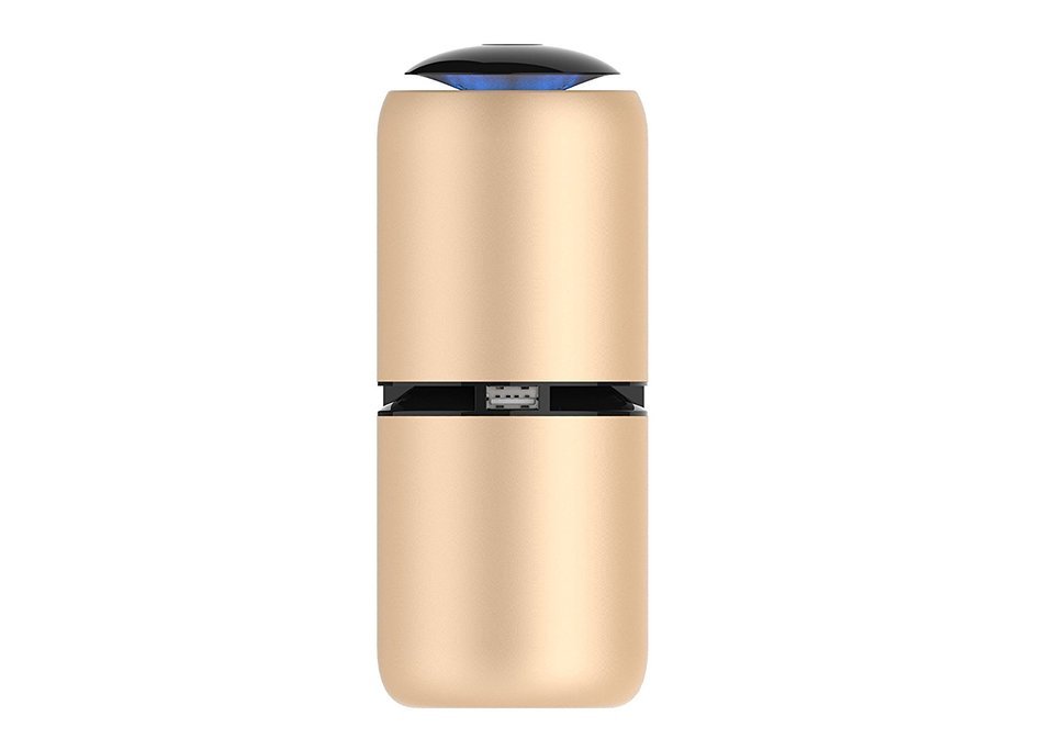 Exian&reg; Car Air Purifier Cleaner Fresh Ionizer Portable Travel + Charger (Gold)