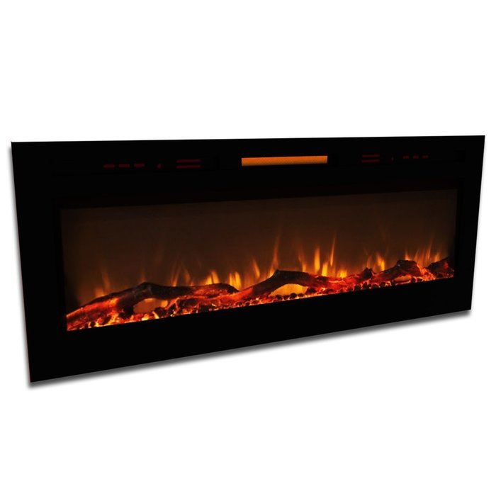 Elite Flame 60" Fusion Log Built-in Smokeless Wall Mounted Electric Fireplace N2