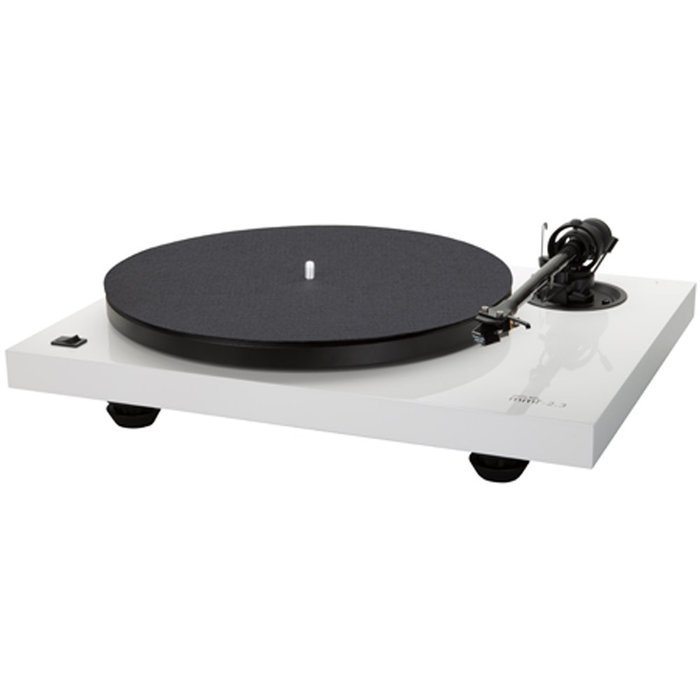 Music Hall MMF-2.3WH Two-Speed Belt Driven Turntable with Music Hall Spirit Cartridge (High Gloss White)