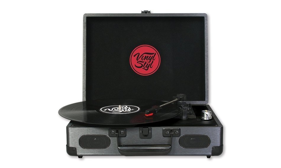 Vinyl Styl Groove USB Portable 3 Speed Turntable (Graphite) N2