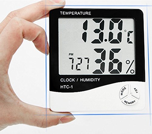 Ikakon Multifunction LCD Screen Digital Indoor Temperature and Humidity Meter with Alarm Clock Hygrometer Hygrothermograph N2