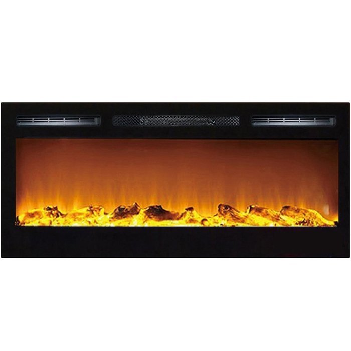 Moda Flame 35 Inch Cynergy Log Built-In Wall Mounted Electric Fireplace