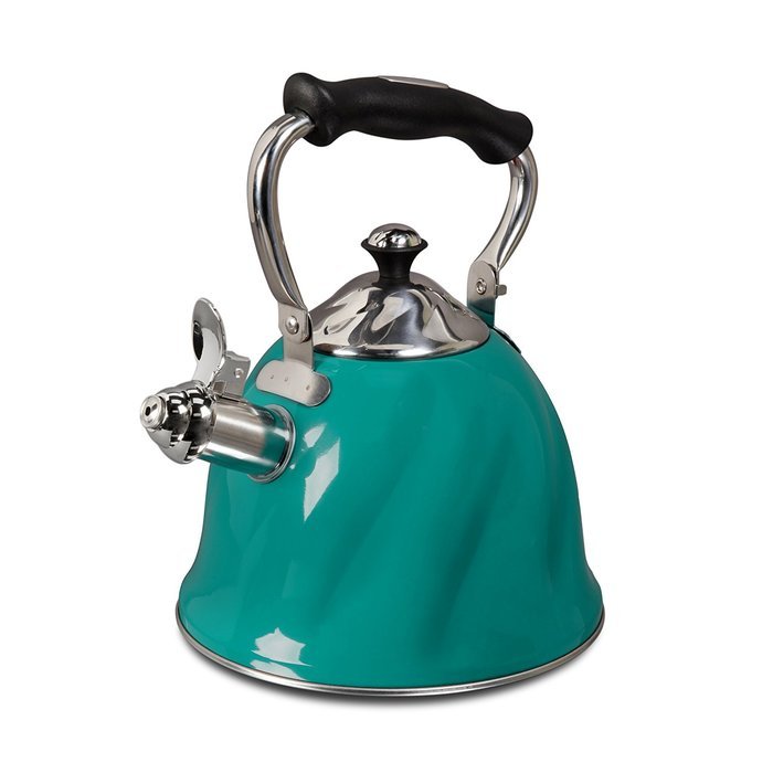 Mr. Coffee Alderton 2.3-Quart Stainless Steel Tea Kettle with Lid, Multi-Size,Green