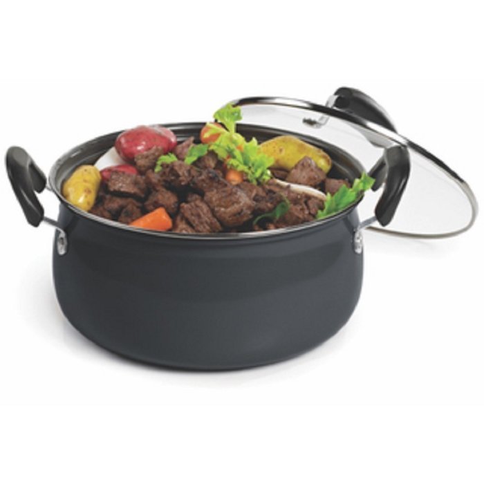 NEW! Wee's Beyond 6-quart Belly Shape Carbon Steel Dutch Oven, Black/Silver Finish