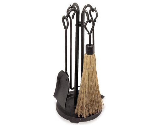 Pilgrim Traditional Raised Hearth Fireplace Tool Set - Vintage Iron