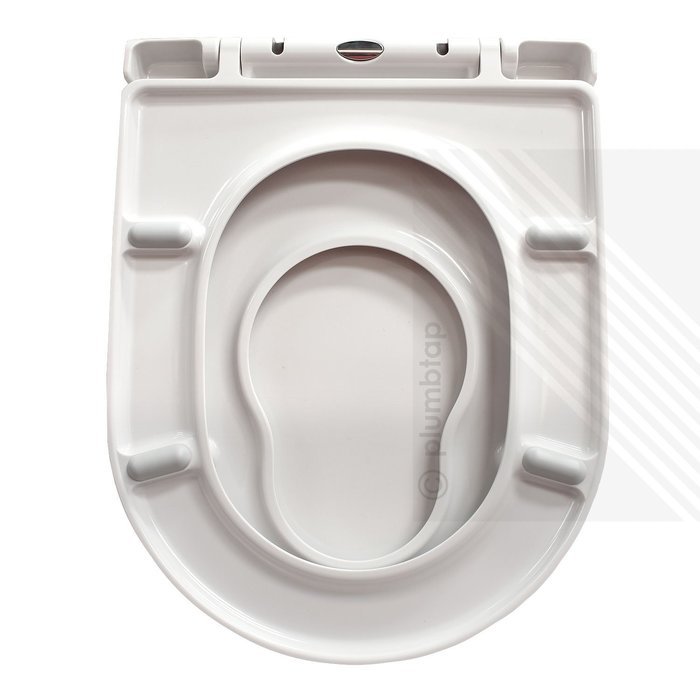 Premium Soft Close White D-Shape Toilet Seat for Young Families | Child Friendly, Very STRONG Seat, Perfect for...