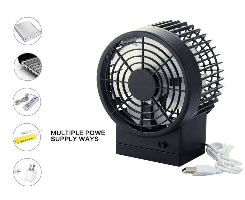 Topwell 4.7-inch USB Table Fan Desktop Fan 2-modes Double-blade USB Powered Portable Cooling Fan for PC Laptop... N5