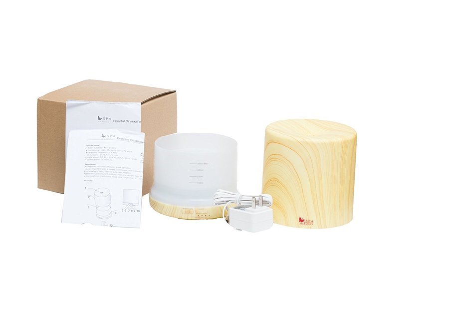 SPAharmony 400ml Wood Grain Aromatherapy Essential Oil Diffuser, Ultrasonic Cool Mist Aroma Humidifier (Up to... N6
