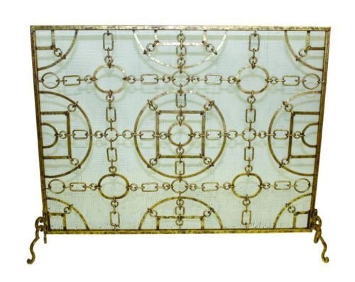 FIREPLACE SCREENS - "HUNT COUNTRY" FIREPLACE SCREEN - ITALIAN GOLD - EQUESTRIAN