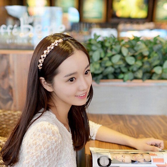 Spritech(TM) Women's Sliver Bling Pure White Pearl Design with Rhinestone Hairband Headband Diamante Hairhoop... N4