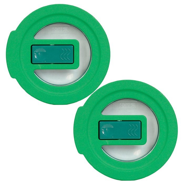 Pyrex 7202-NLC Green No-Leak Vented Round Storage Lid for 1 Cup Bowl (4-Pack)