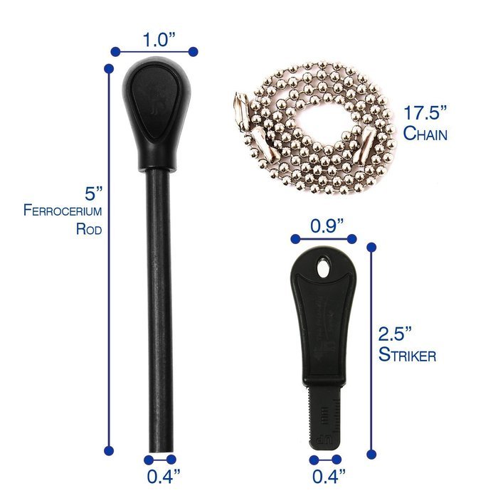 The Friendly Swede Magnesium Alloy Emergency Easy Grip Fire Starter (2 Pack) N4