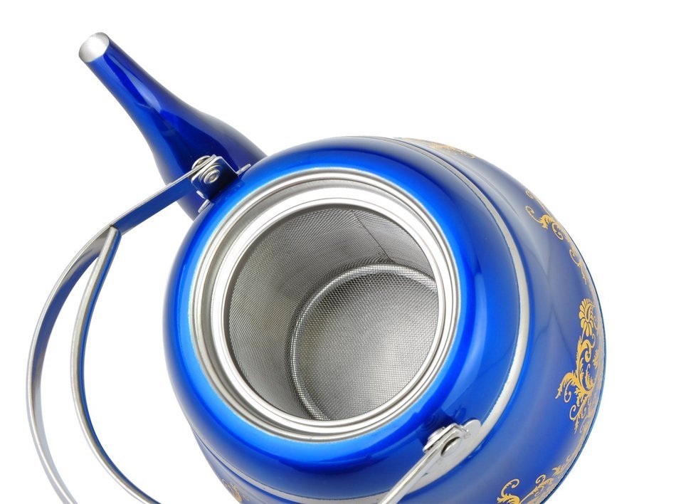 Stainless Steel Artistic Tea Coffee kettle, Capsulated Bottom, Removal Insert Infuser, Fold Down Handle, Colorful... N2