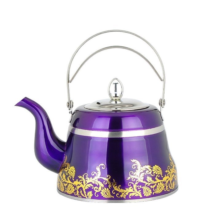 Stainless Steel Artistic Tea Coffee kettle, Capsulated Bottom, Removal Insert Infuser, Fold Down Handle, Colorful... N5