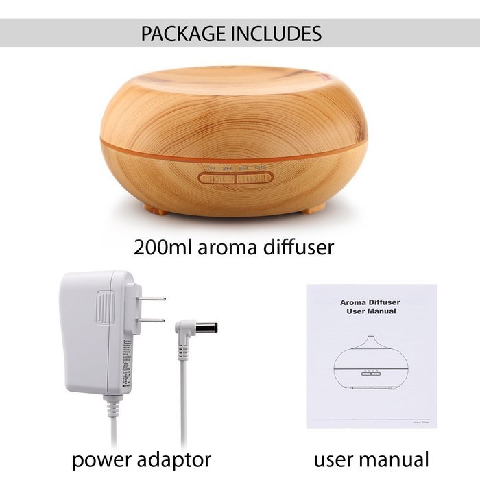 New 2016 Modern Zen House 200 ml Essential Oil Diffuser, Ultrasonic Whisper-Quiet Humidifier Aromatherapy, Wood... N4