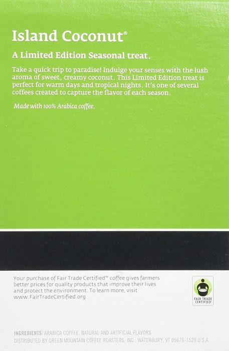 Green Mountain Coffee Island Coconut - 18 ct N2