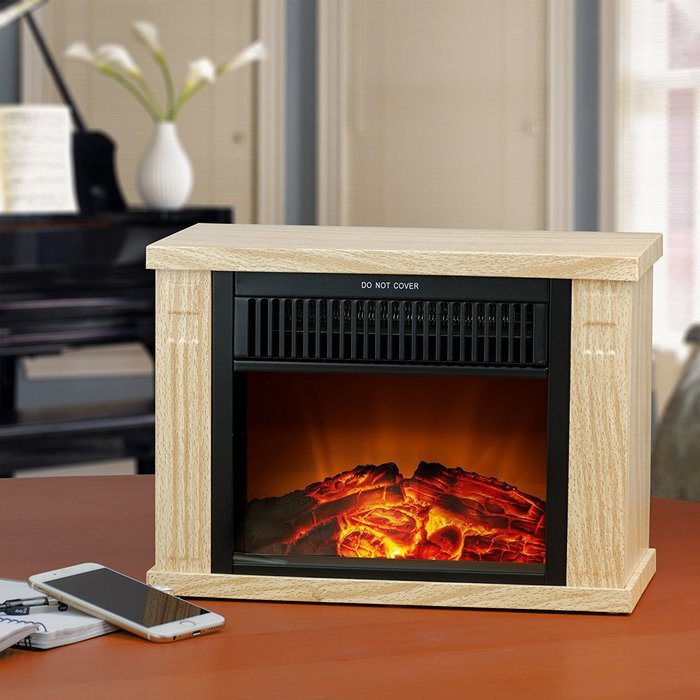AKDY&reg; 13" Mini Freestanding Portable 2 Setting Electric Fireplace (White) N10