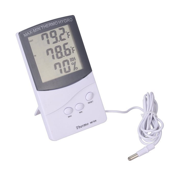 Thermometer Hygrometer Temperature Humidity Digital LCD Meter Clock Indoor Home