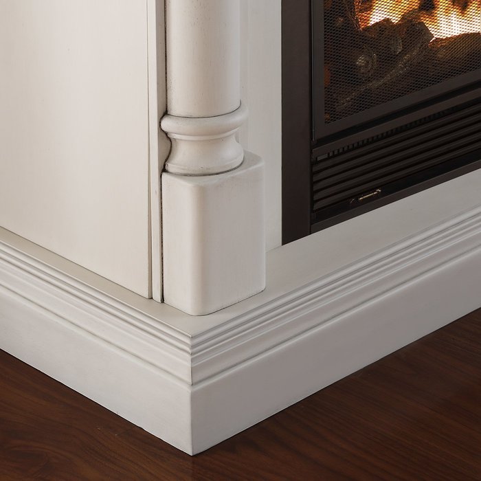 Duluth Forge Full Size Dual Fuel Vent Free Gas Fireplace - 32,000 BTU, Remote Control, Antique White Finish N4