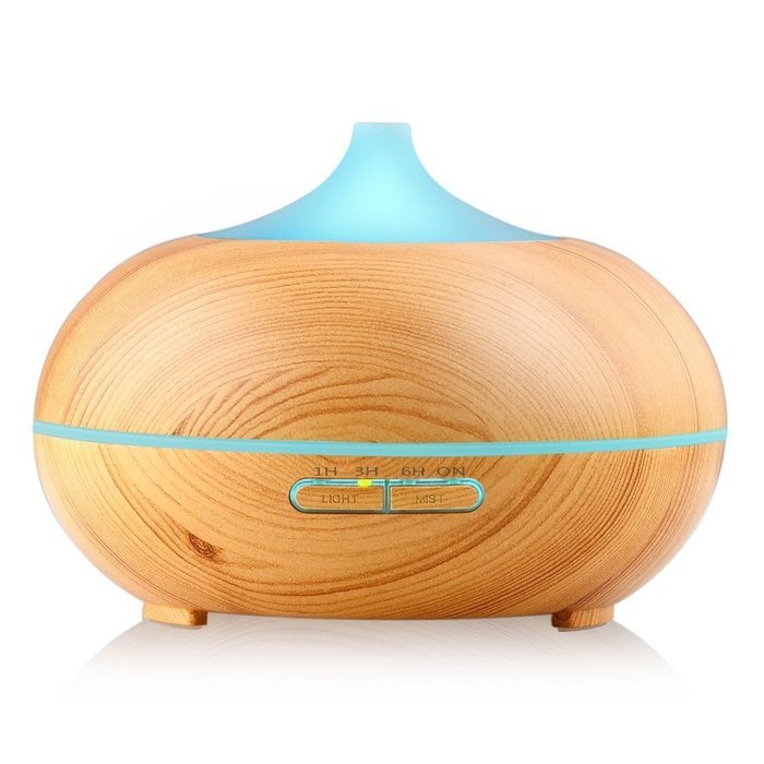 300ml Aroma Essential Oil Diffuser, Wood Grain Ultrasonic Cool Mist Humidifier for Office Home Bedroom Living... N4