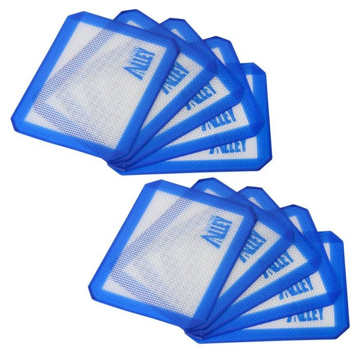 Silicone Alley, 10 Non-stick Silicone Mat Pad, Small Rectangle 5 X 4 Inch, Blue N3