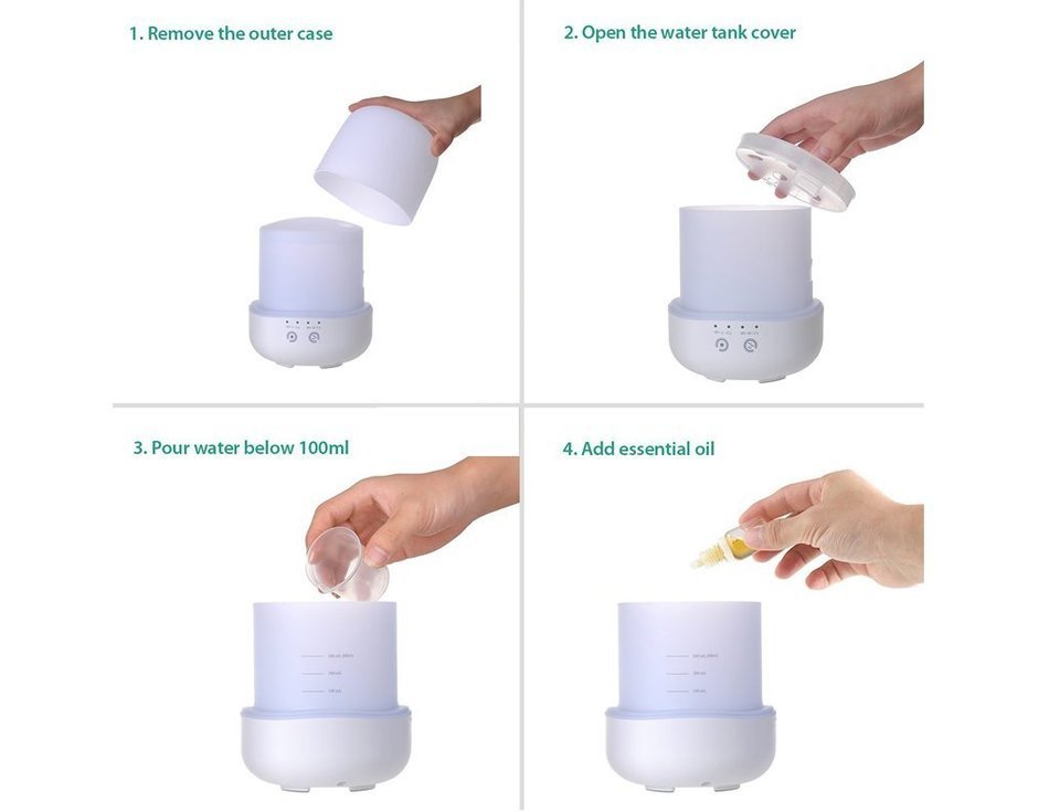 Essential Oil Diffuser, Enegg 300ml Aroma Cool Mist Humidifier Whisper Quiet Timer & 7 Color LED Lights with Auto... N2
