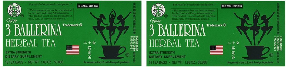 3 Ballerina Dieters Tea Extra Strength - 2 Pack (36 Tea Bags) N2