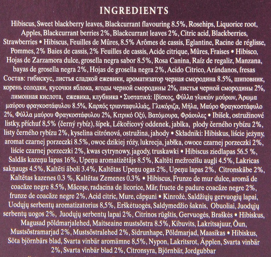 Ahmad Tea, Blackcurrant, 20-Count (Pack of 6)
