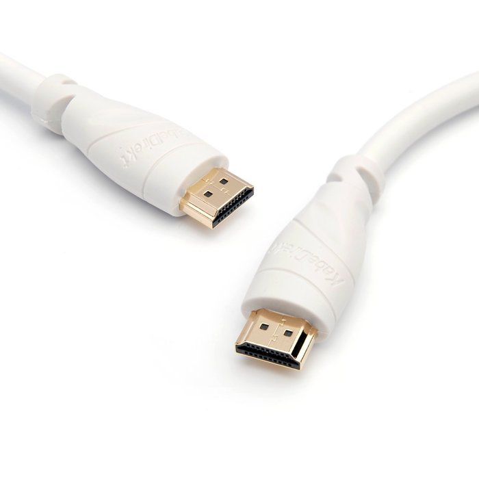 KabelDirekt (40 feet white) HDMI Cable (1080p 4K 3D High Speed with Ethernet ARC) - TOP Series