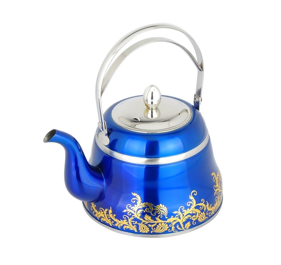 Stainless Steel Artistic Tea Coffee kettle, Capsulated Bottom, Removal Insert Infuser, Fold Down Handle, Colorful... N6