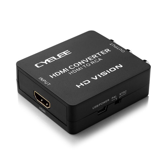 Cyelee 1080P HDMI to RCA Composite Video Audio Converter with HDMI Cable - 6 Feet(2 Meters) N9