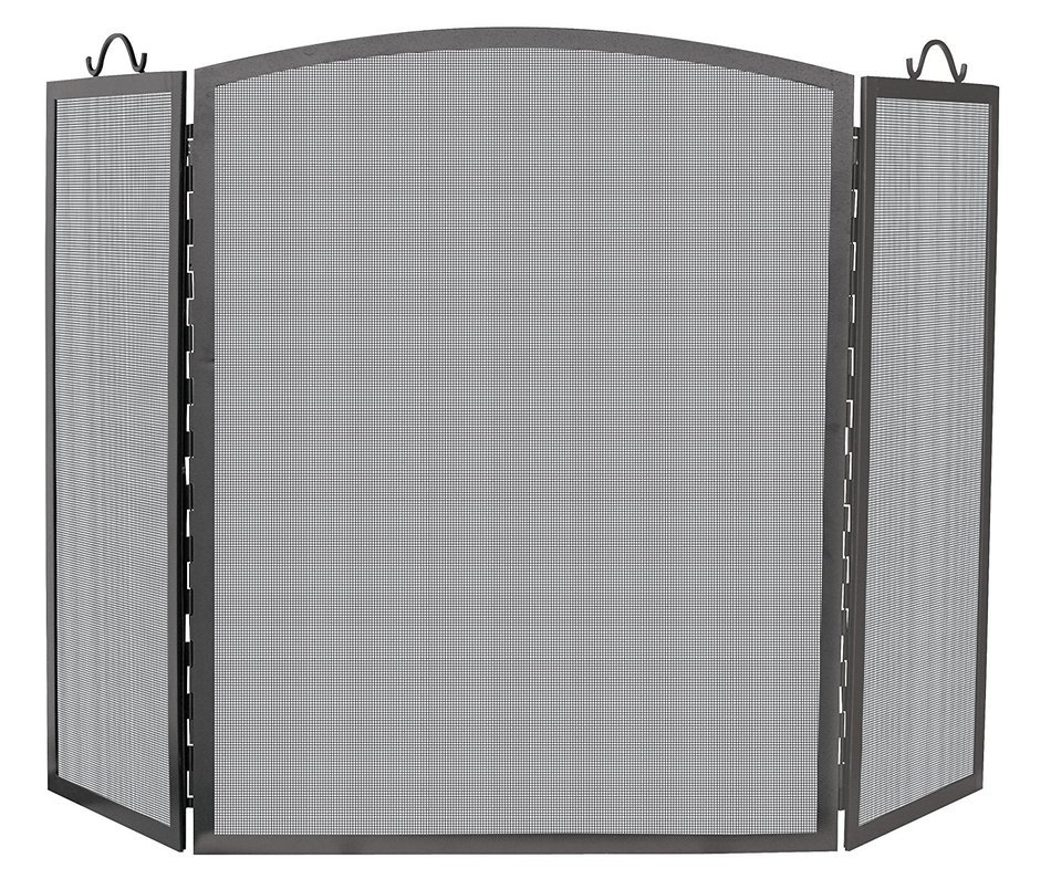 Three-panel, Arched, Large Iron Fire Screen