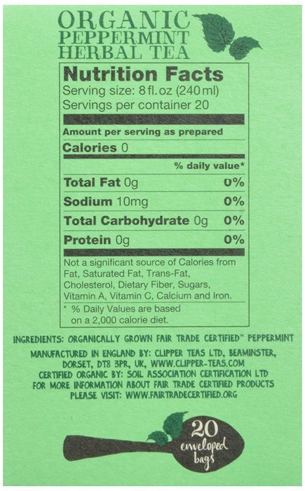 Clipper Fair Trade Organic Earl Grey Tea, 20-Count (Pack of 6) N11