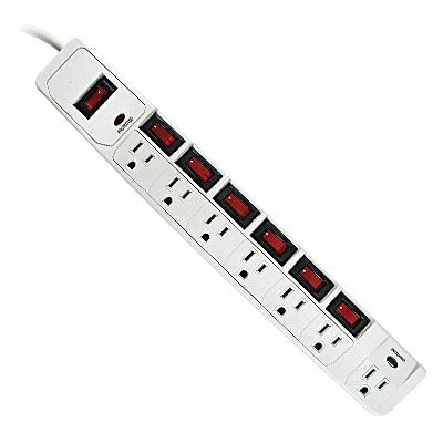 7 OUTLET SURGE PROTECTOR W/INDIVIDUAL SWITCHES N2