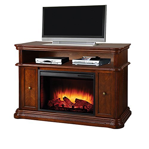 Pleasant Hearth Melton Media Fireplace in Mahogany Finish N7