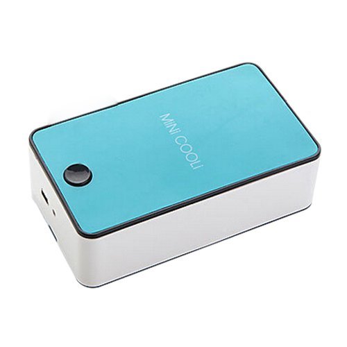 TOOGOO(R) Portable USB Rechargeable Mini No Leaves Handheld Air Conditioning Fan Color Blue