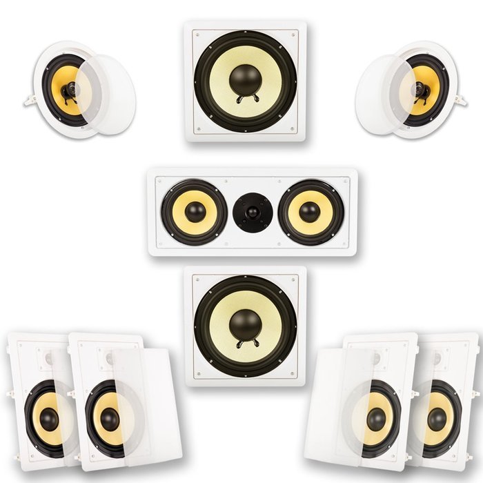 Acoustic Audio HD726 7.2 Home Theater Speaker System (White) N7