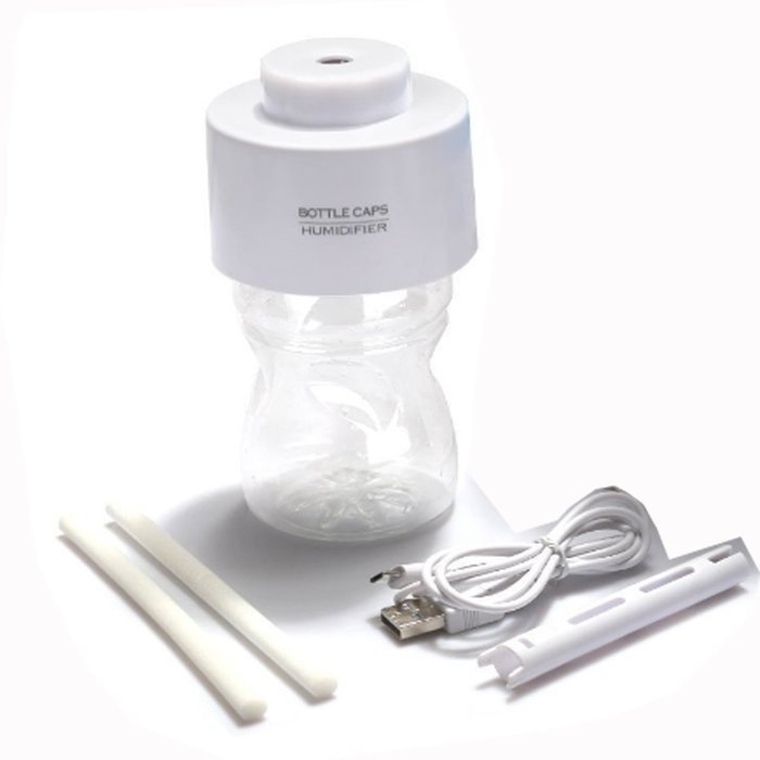 Portable Bottle Cap Air Humidifier with Bottle for Office Home Travel - Blue N3