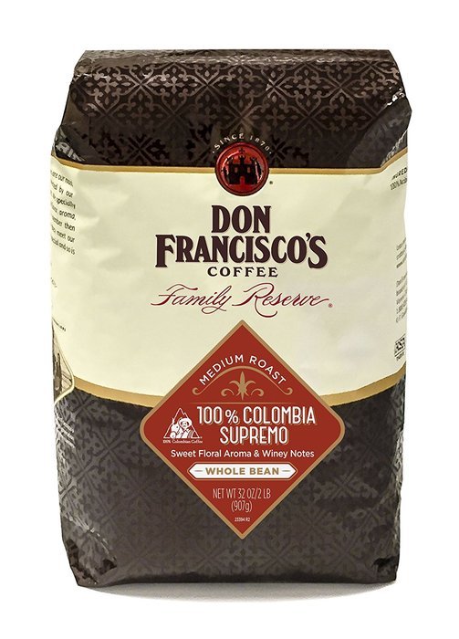Don Francisco Family Reserve 100% Colombia Supremo Whole Bean Coffee, 32 Ounce