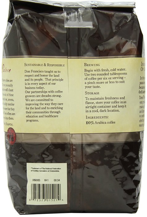 Don Francisco Family Reserve 100% Colombia Supremo Whole Bean Coffee, 32 Ounce N2