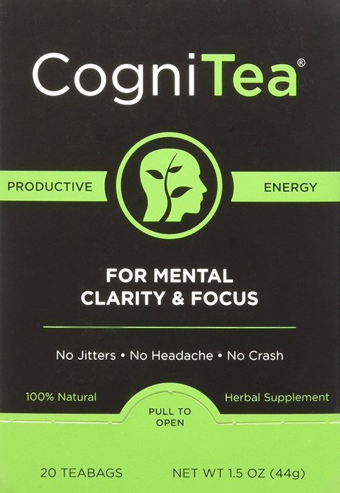 CogniTea Productive Energy Tea for Mental Clarity and Focus made with L-Theanine, 20 Count
