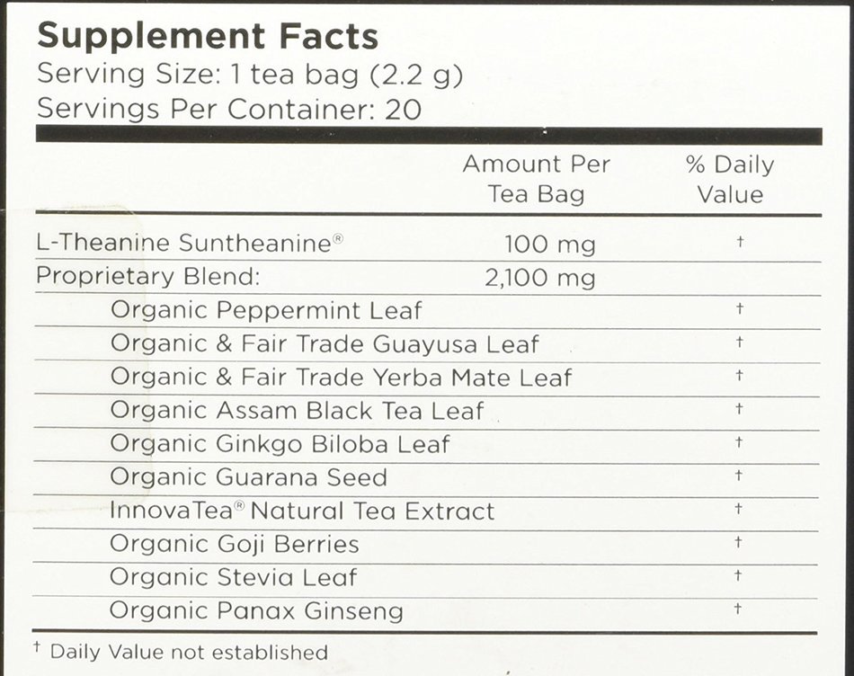 CogniTea Productive Energy Tea for Mental Clarity and Focus made with L-Theanine, 20 Count N2